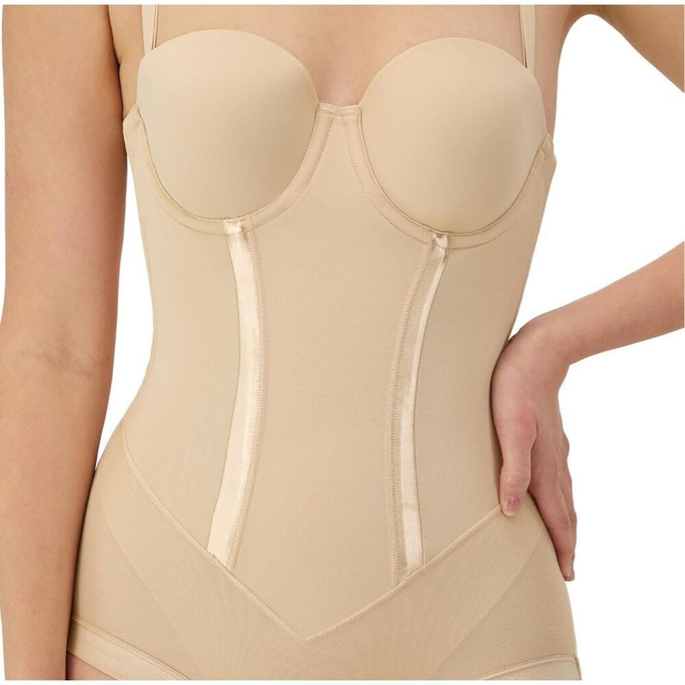 Maidenform NWT Shaper with Built-in Bra & Anti-static Shapewear Bodysuits Latte - Picture 5 of 7